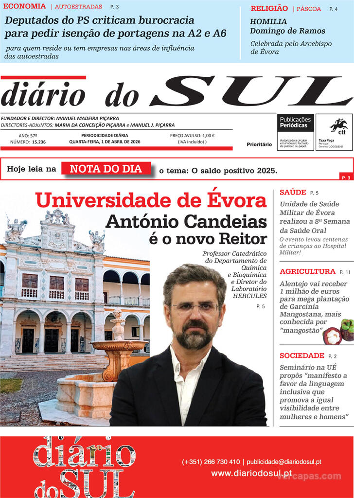 Capa Di�rio do Sul - 2026-04-01