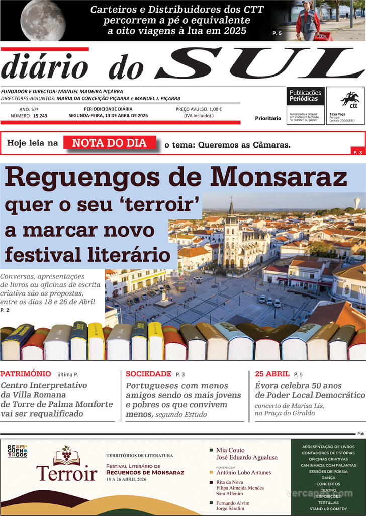 Capa Di�rio do Sul - 2026-04-13