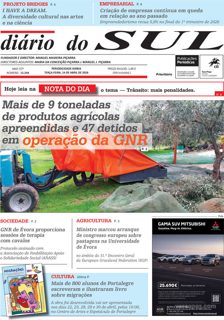 Capa Di�rio do Sul - 2026-04-14