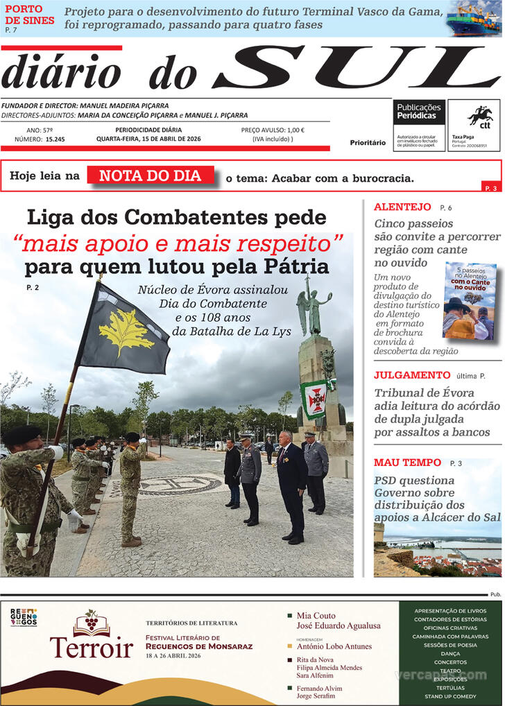 Capa Di�rio do Sul - 2026-04-15