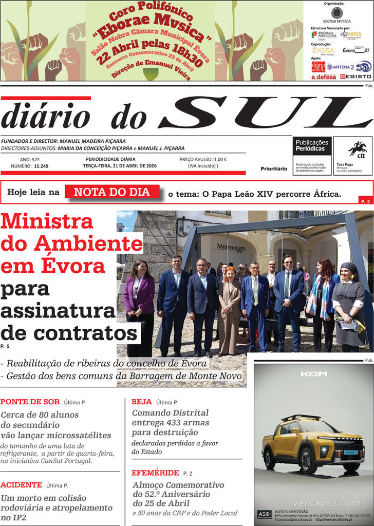 Capa Di�rio do Sul - 2026-04-21