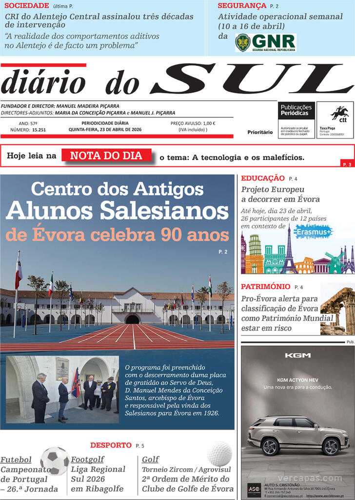Capa Di�rio do Sul - 2026-04-23