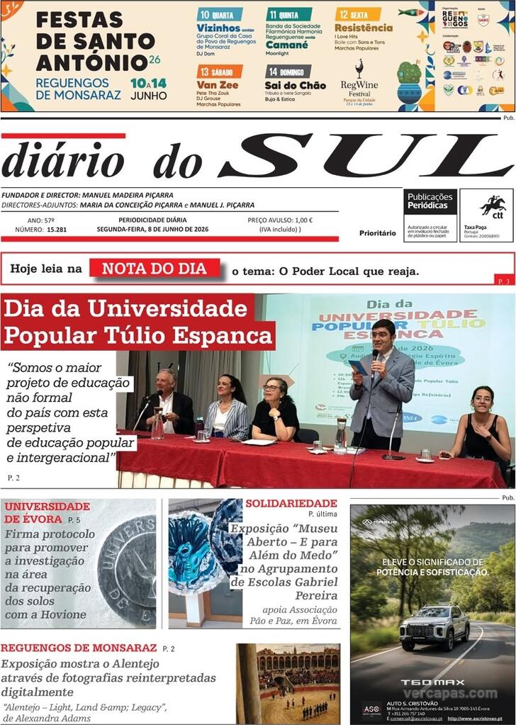 Capa Di�rio do Sul - 2026-06-08
