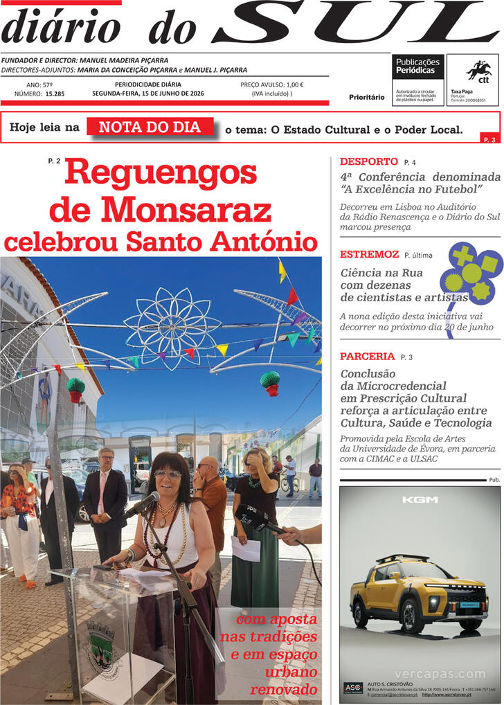 Capa Di�rio do Sul - 2026-06-15