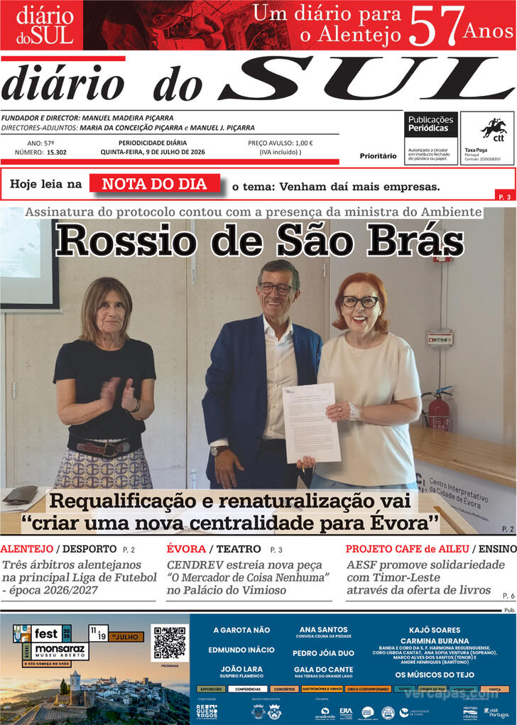 Capa Di�rio do Sul - 2026-07-09