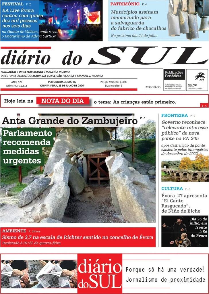 Capa Di�rio do Sul - 2026-07-23