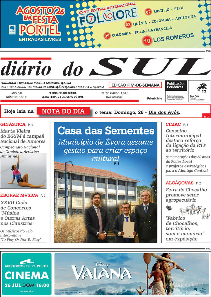 Capa Di�rio do Sul - 2026-07-24