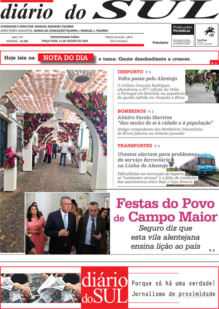 Capa Di�rio do Sul - 2026-08-11