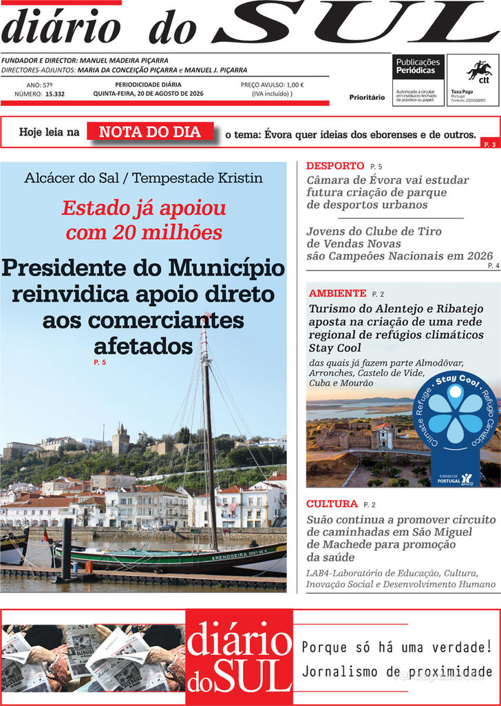 Capa Di�rio do Sul - 2026-08-20