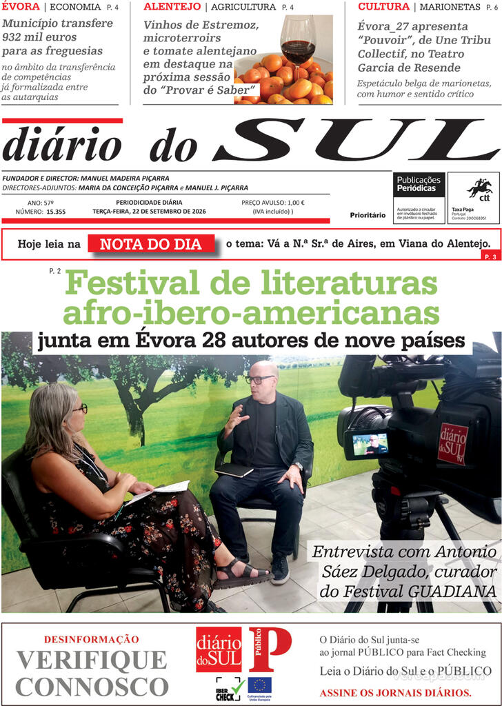 Capa Di�rio do Sul - 2026-09-22