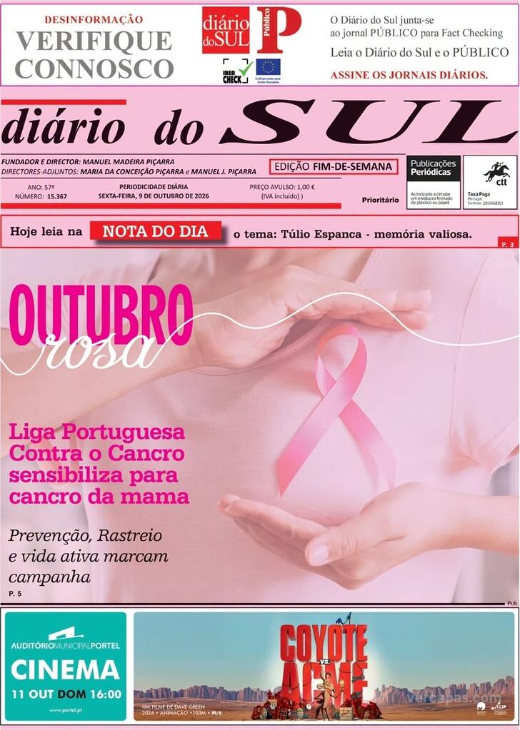 Capa Di�rio do Sul - 2026-10-09