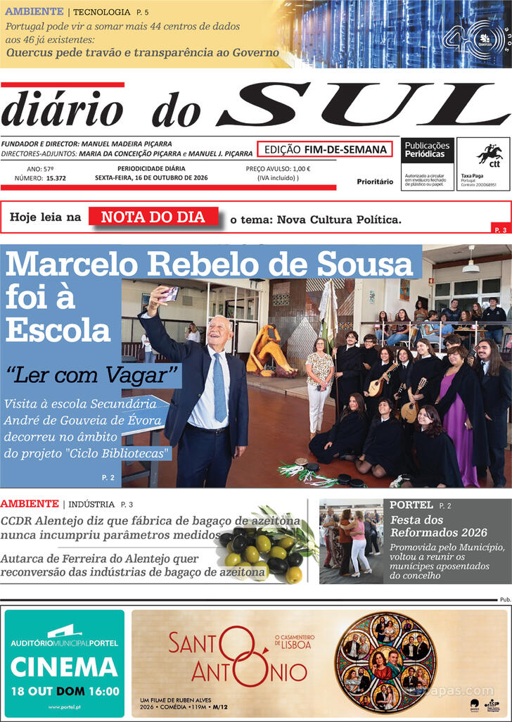 Capa Di�rio do Sul - 2026-10-16