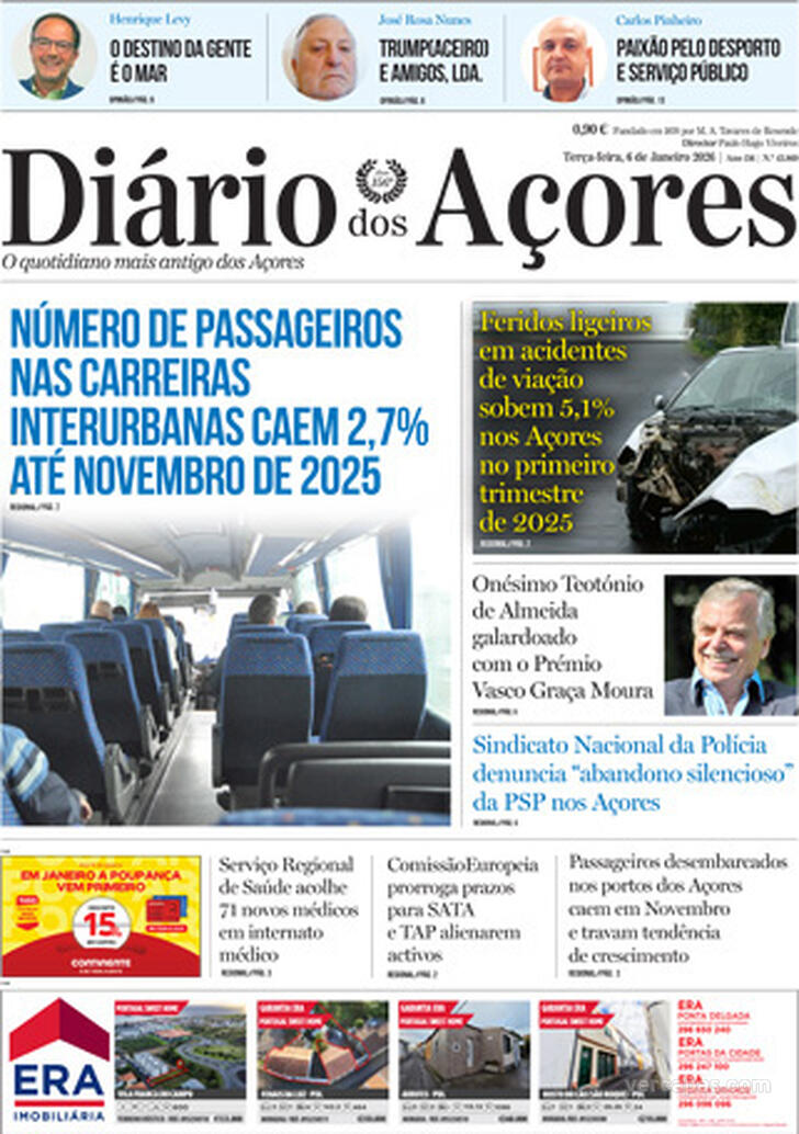 Capa Di�rio dos A�ores - 2026-01-06