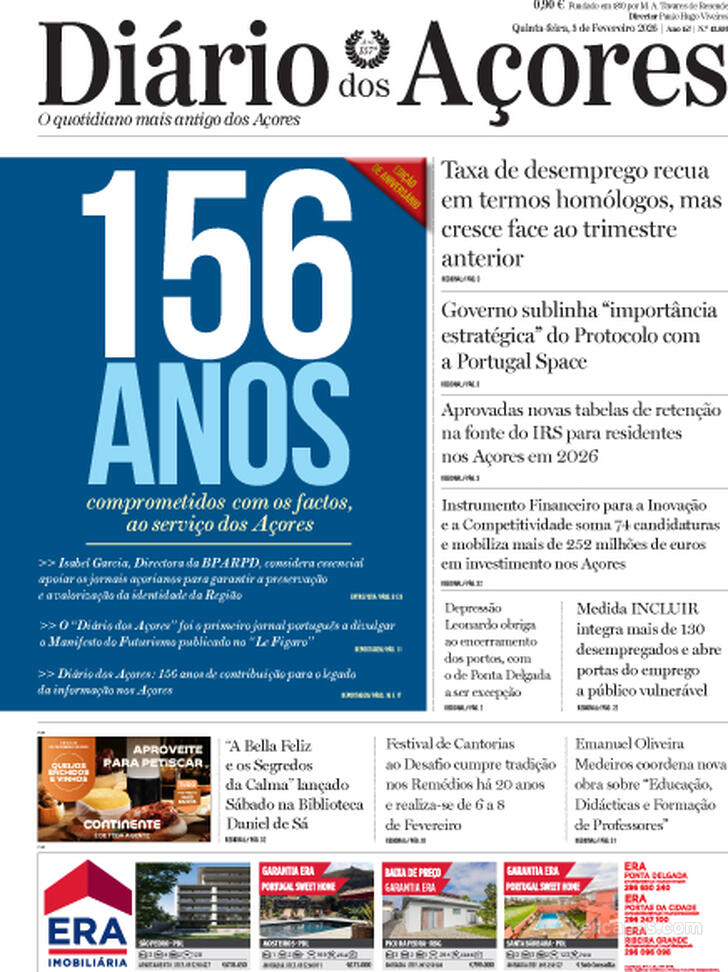 Capa Di�rio dos A�ores - 2026-02-05