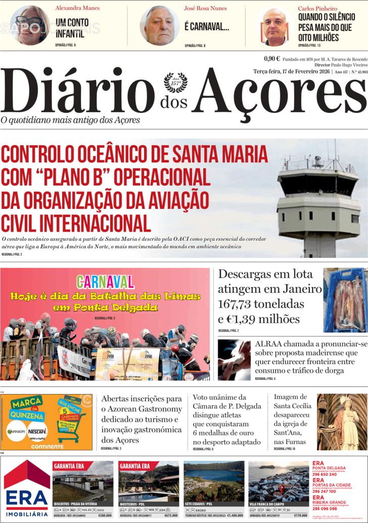 Capa Di�rio dos A�ores - 2026-02-17