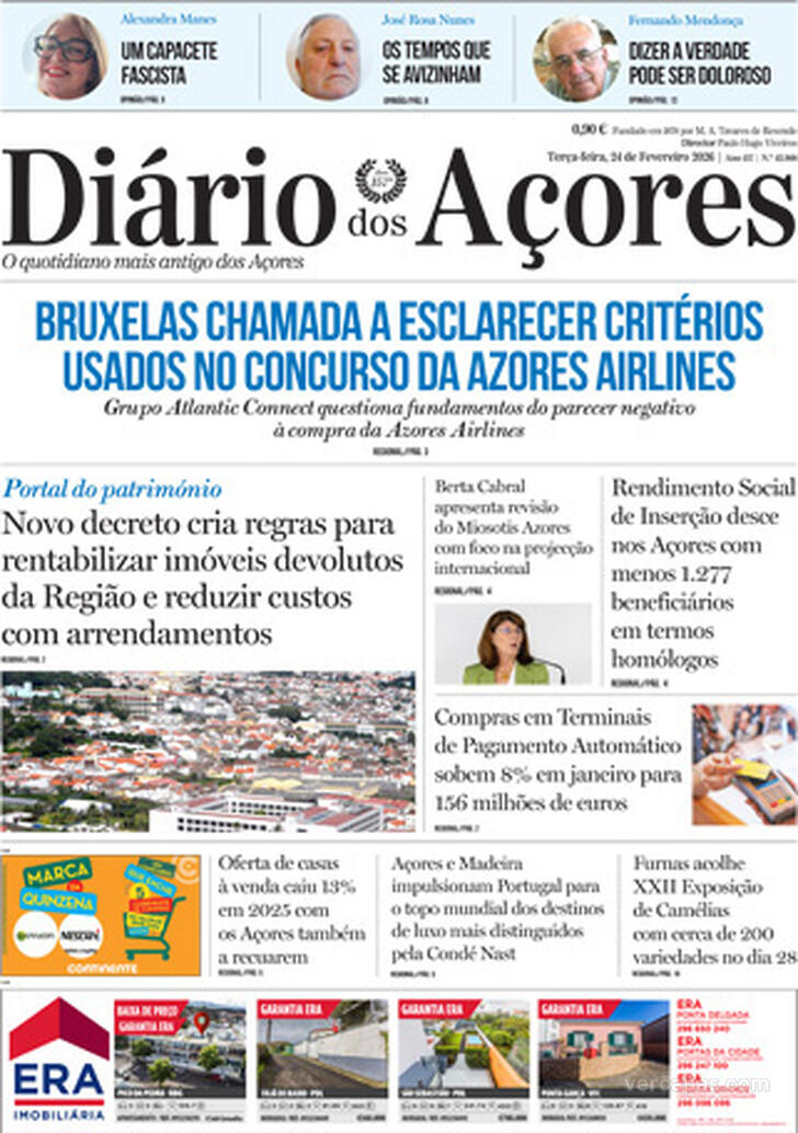 Capa Di�rio dos A�ores - 2026-02-24