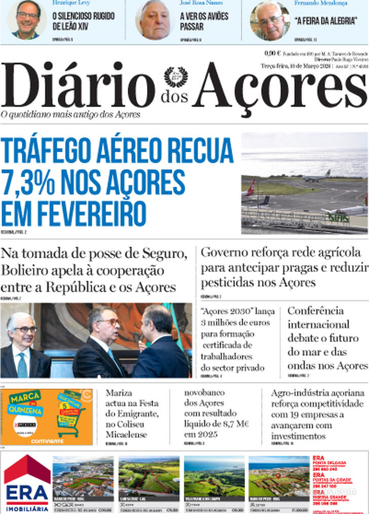 Capa Di�rio dos A�ores - 2026-03-10