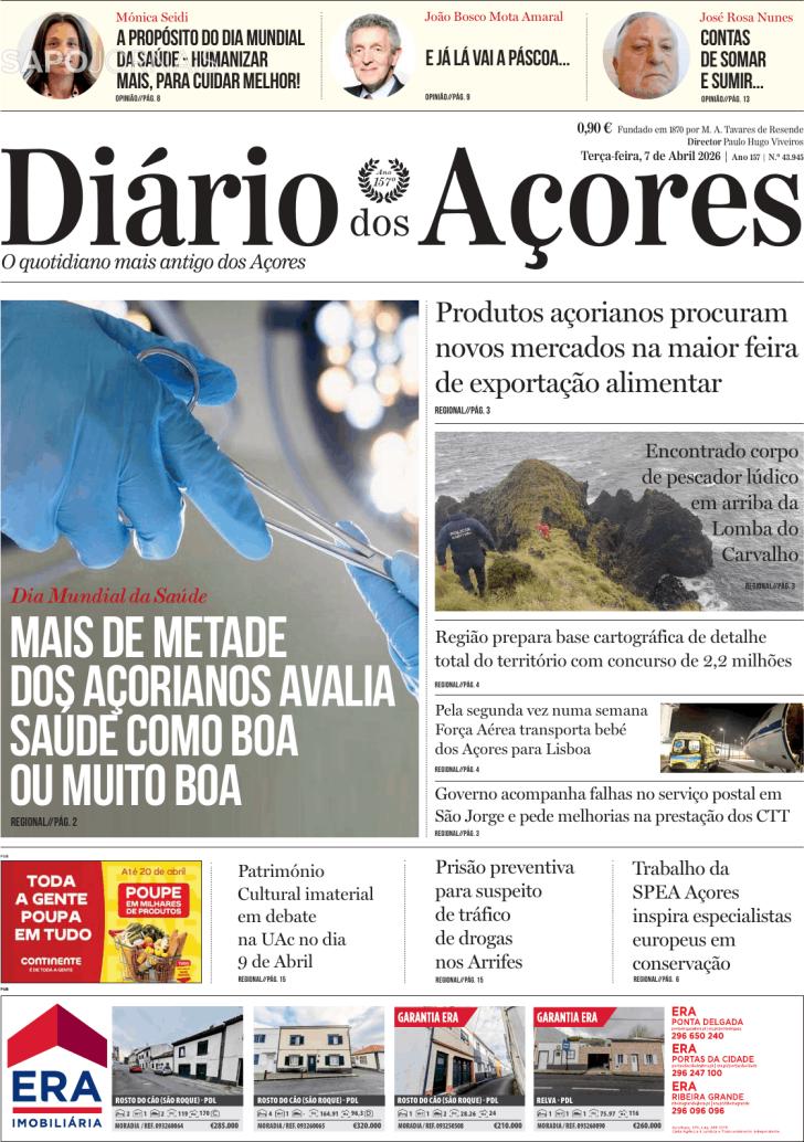 Capa Di�rio dos A�ores - 2026-04-07