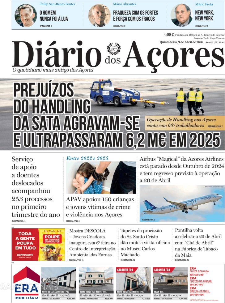 Capa Di�rio dos A�ores - 2026-04-09