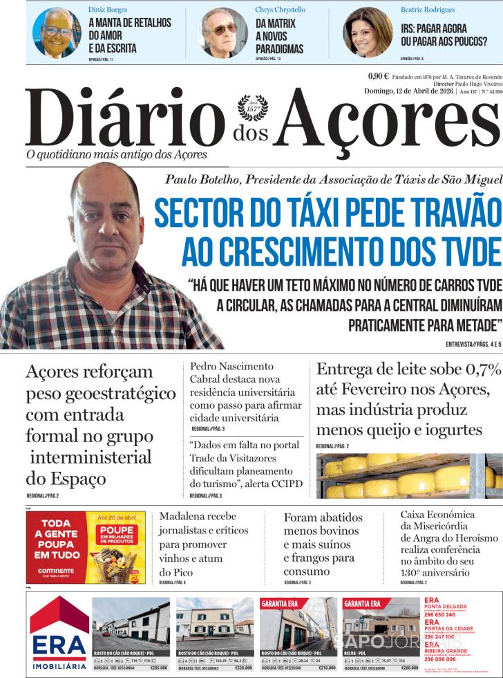 Capa Di�rio dos A�ores - 2026-04-12