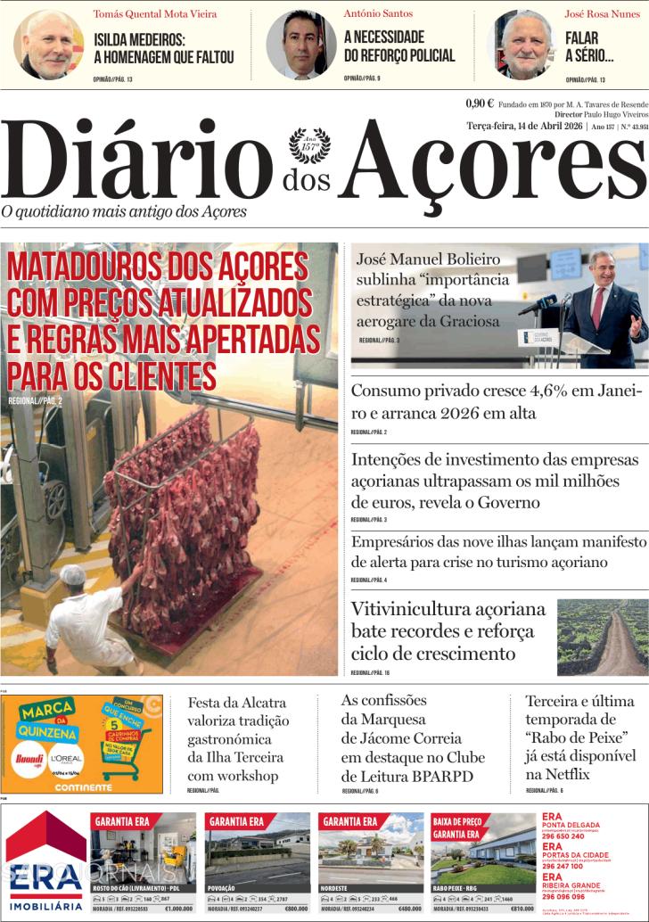 Capa Di�rio dos A�ores - 2026-04-14