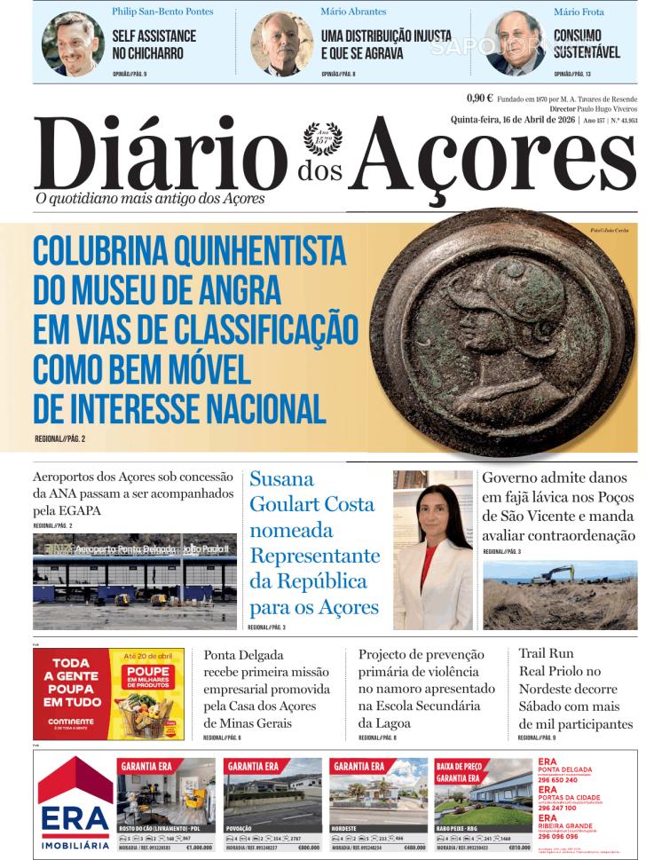 Capa Di�rio dos A�ores - 2026-04-16