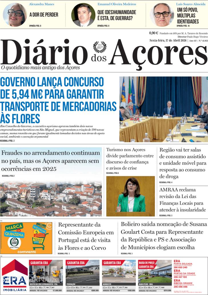Capa Di�rio dos A�ores - 2026-04-17
