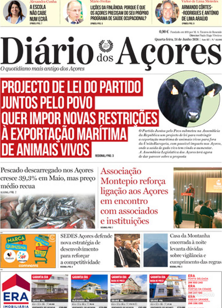 Capa Di�rio dos A�ores - 2026-06-24