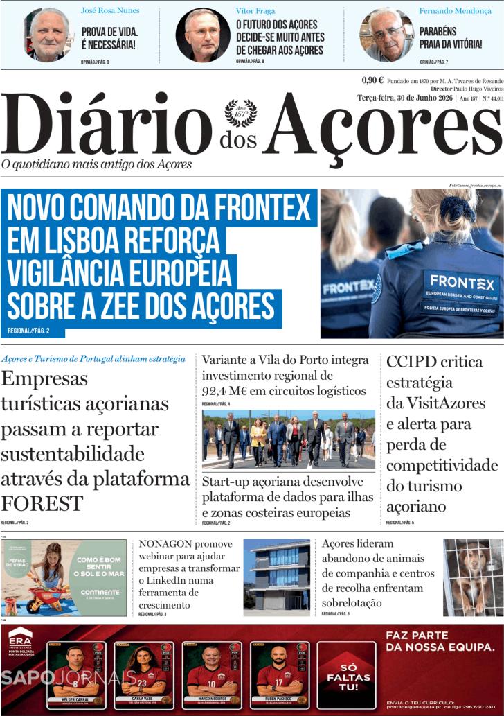 Capa Di�rio dos A�ores - 2026-06-30