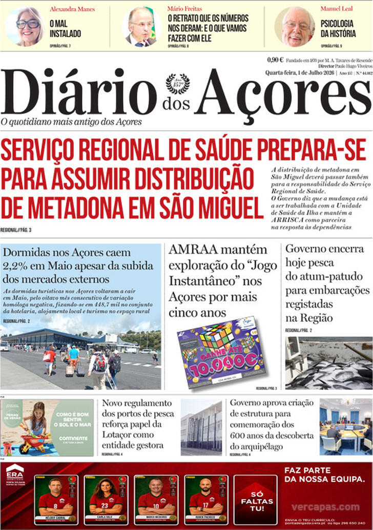 Capa Di�rio dos A�ores - 2026-07-01