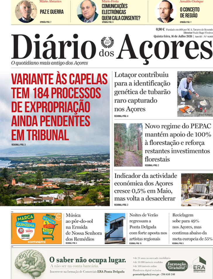 Capa Di�rio dos A�ores - 2026-07-16
