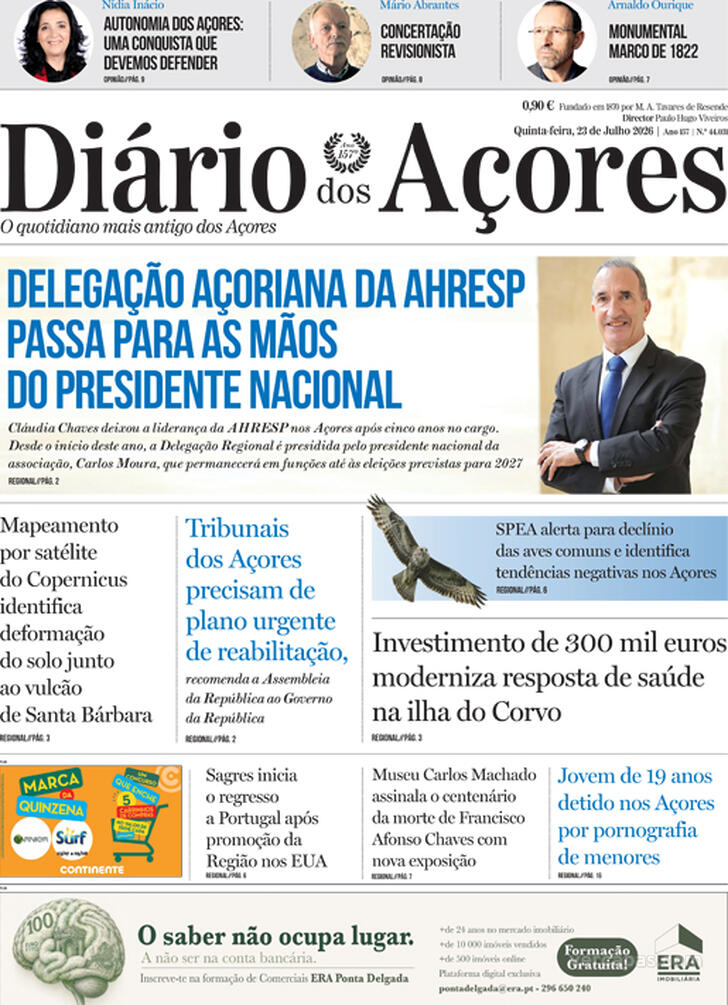Capa Di�rio dos A�ores - 2026-07-23