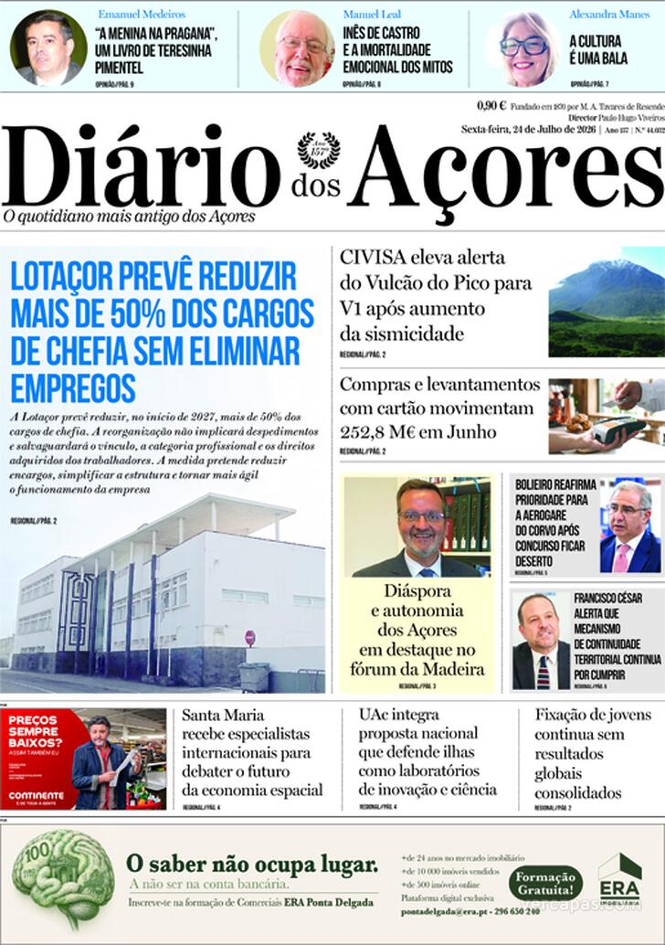 Capa Di�rio dos A�ores - 2026-07-24