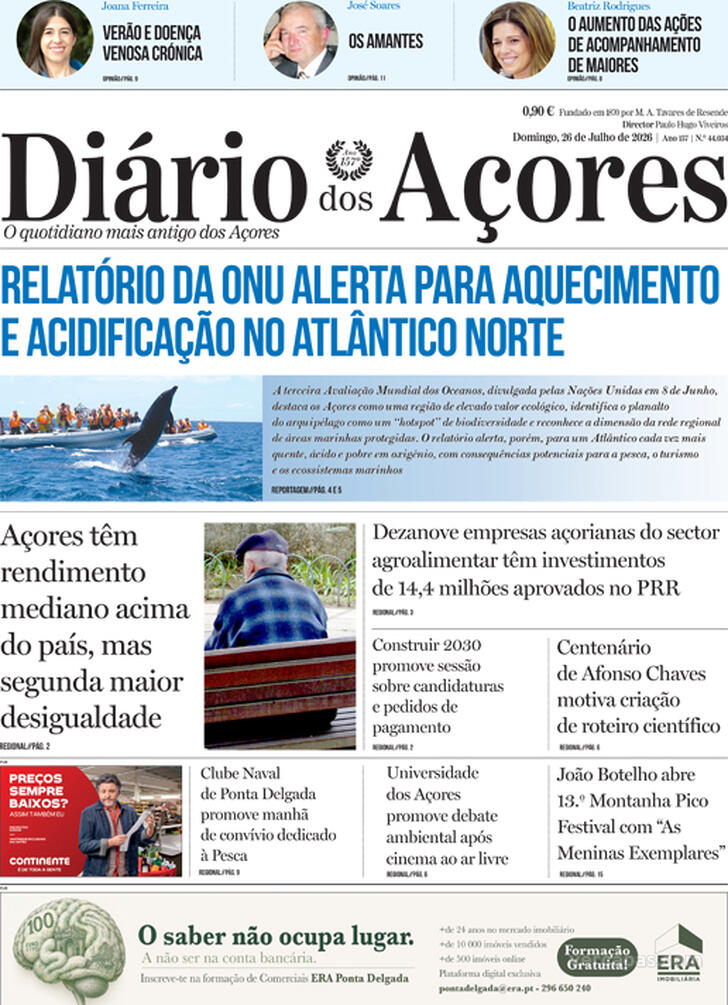 Capa Di�rio dos A�ores - 2026-07-26