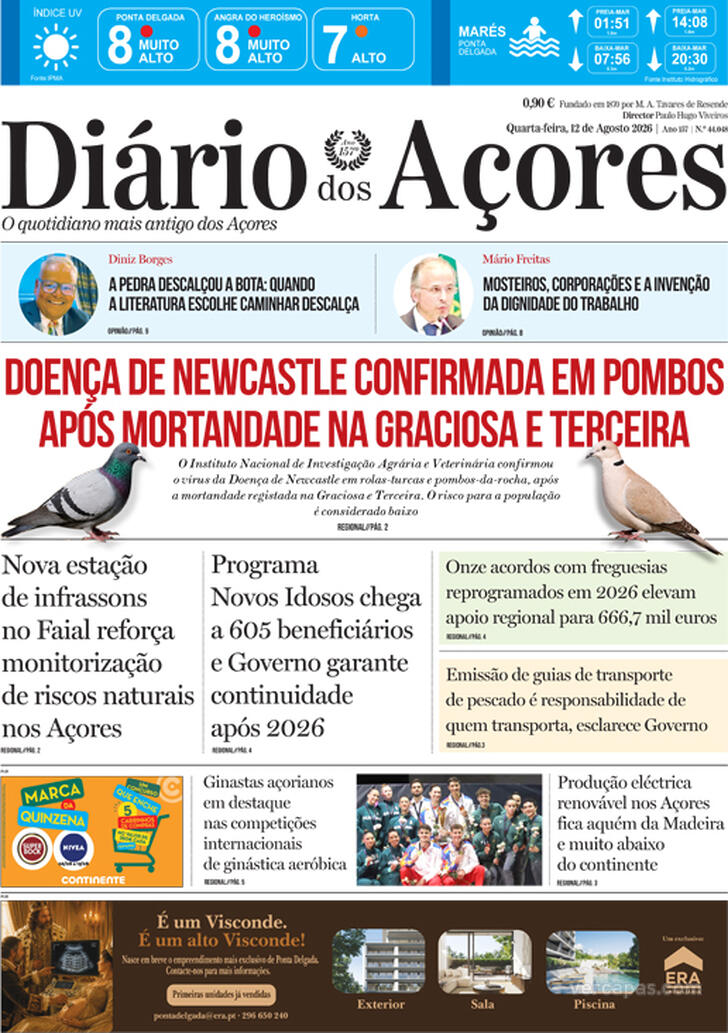 Capa Di�rio dos A�ores - 2026-08-12