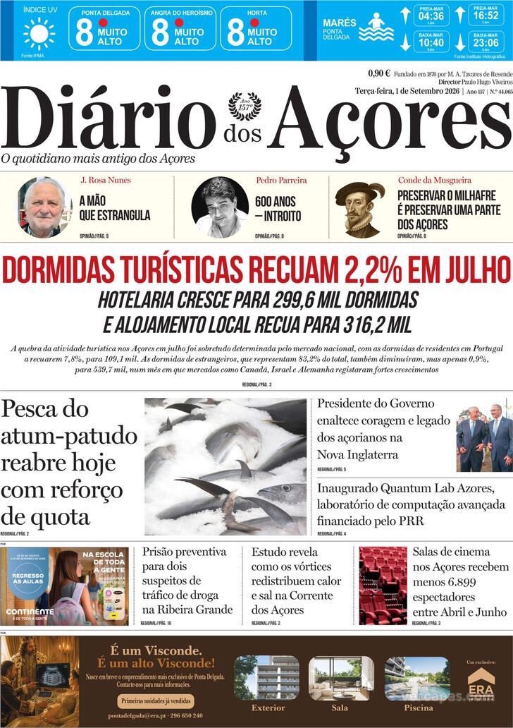 Capa Di�rio dos A�ores - 2026-09-01