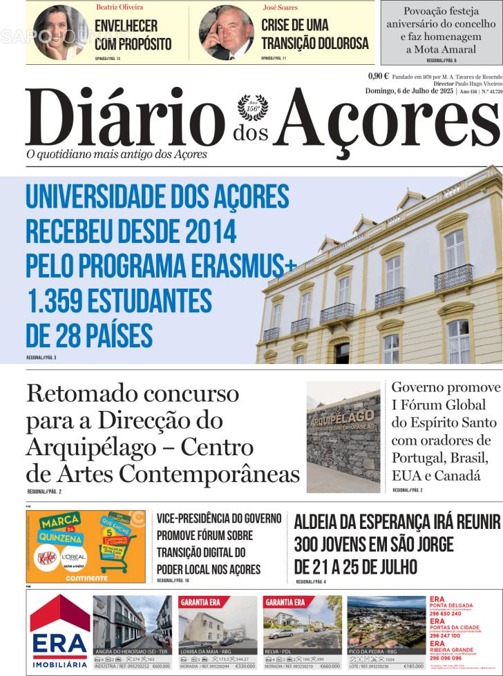 Capa Dirio dos Aores - 2025-07-06