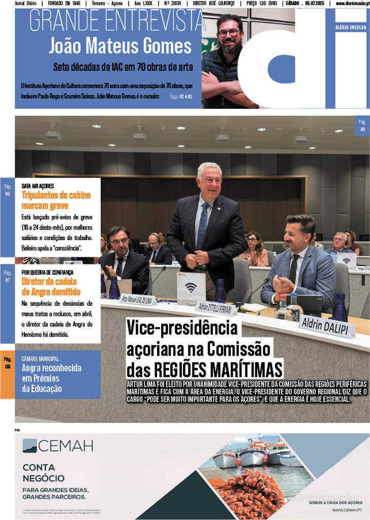 Capa Dirio Insular - 2025-07-05