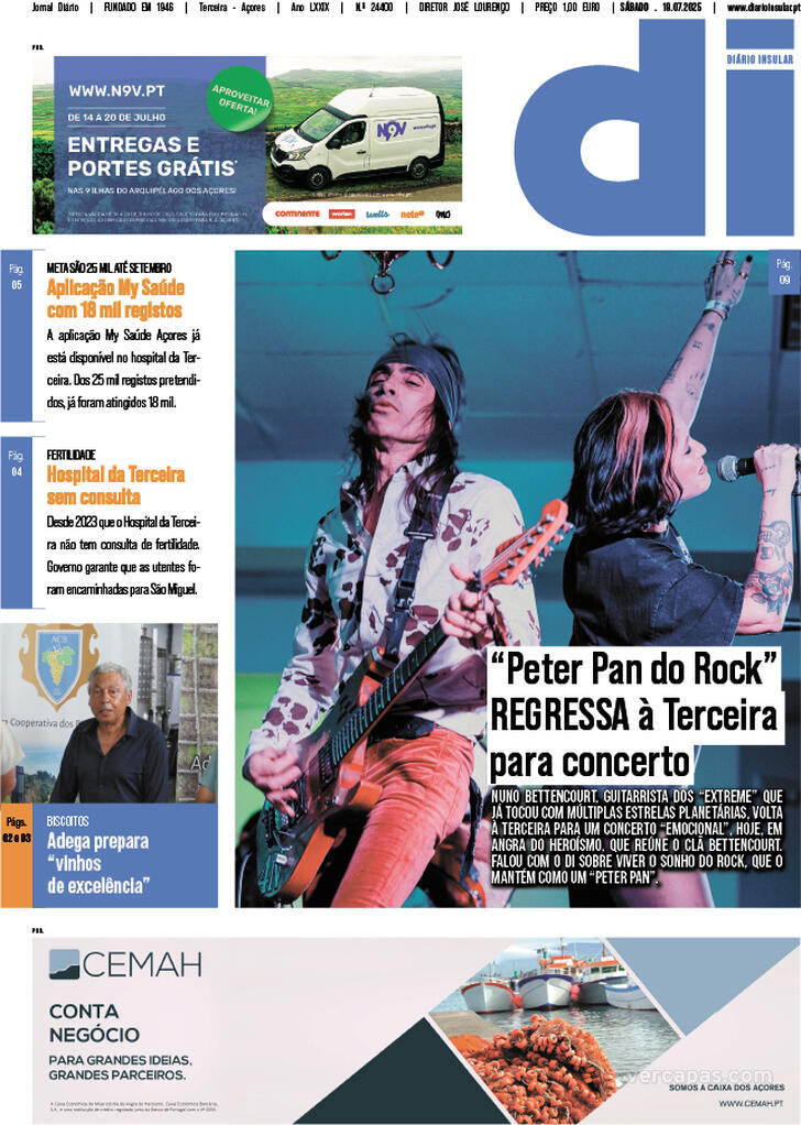 Capa Dirio Insular - 2025-07-19