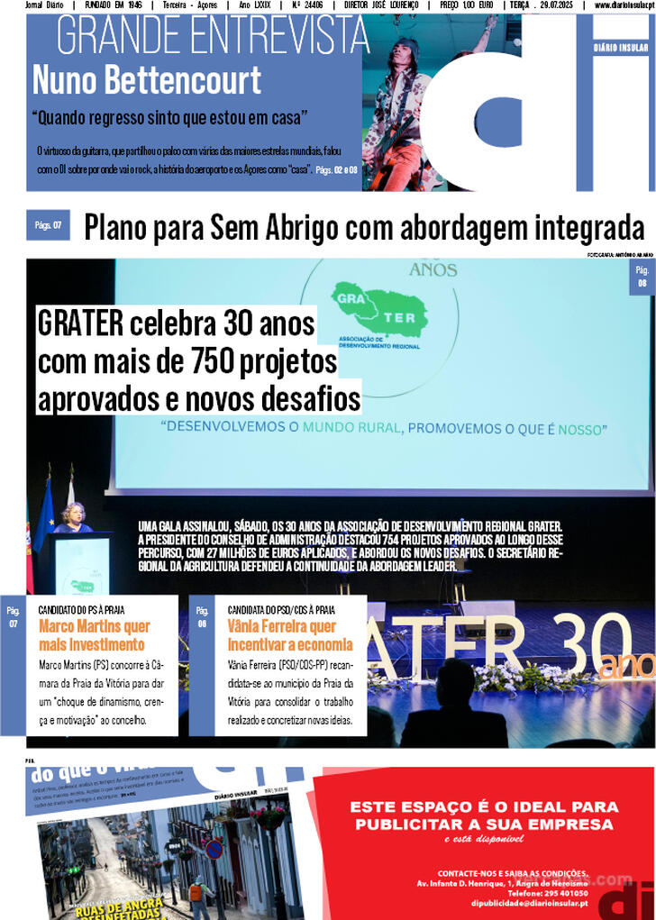 Capa Dirio Insular - 2025-07-29