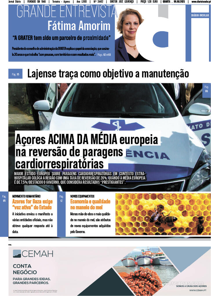 Capa Dirio Insular - 2025-08-06