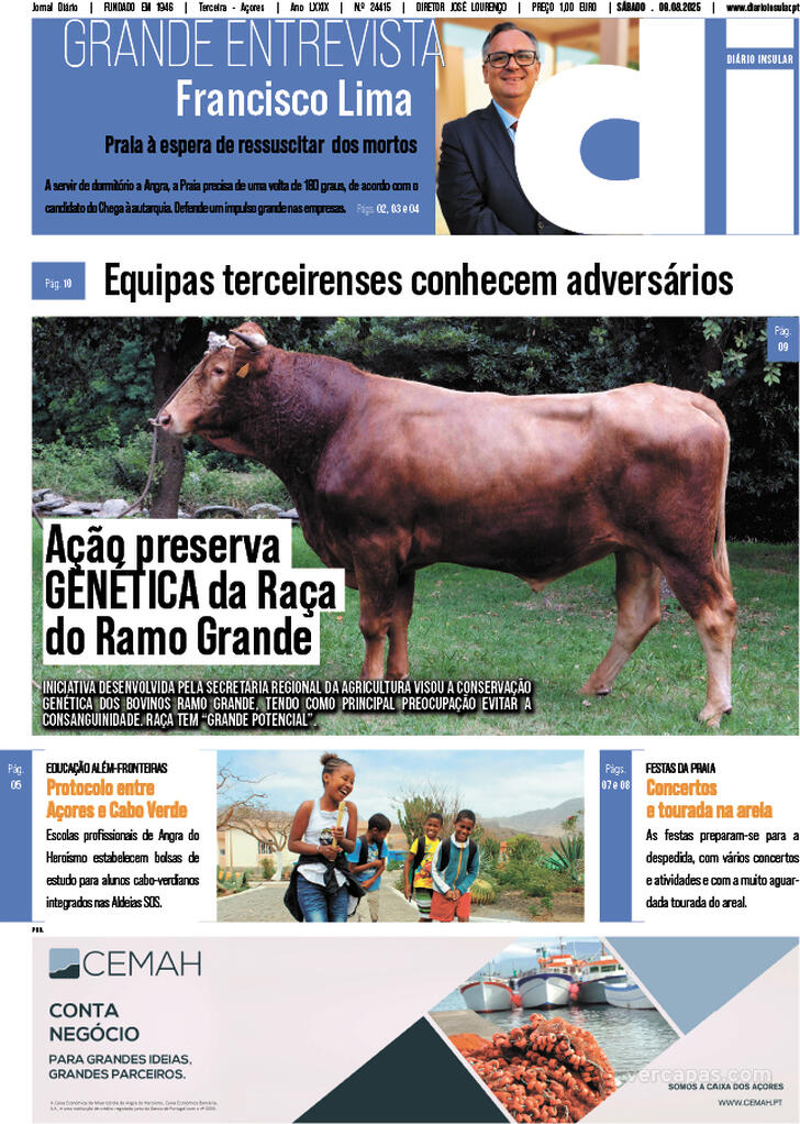 Capa Dirio Insular - 2025-08-09