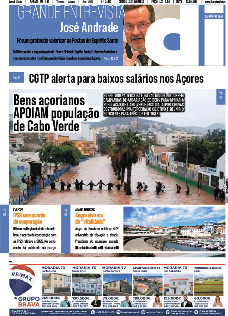 Capa Dirio Insular - 2025-08-22