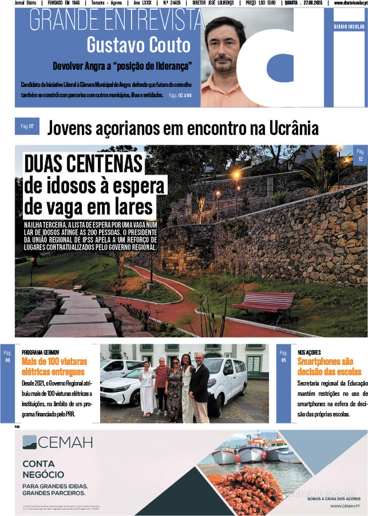Capa Dirio Insular - 2025-08-27
