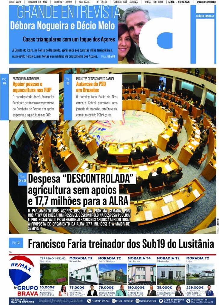Capa Dirio Insular - 2025-09-05