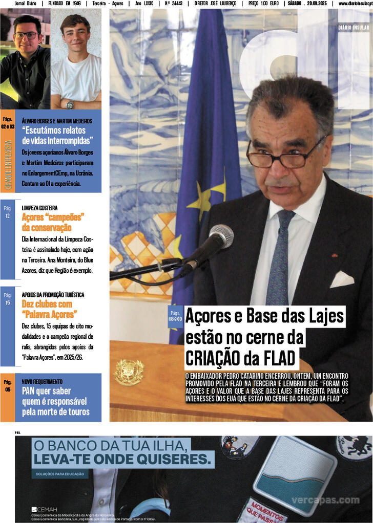 Capa Dirio Insular - 2025-09-20