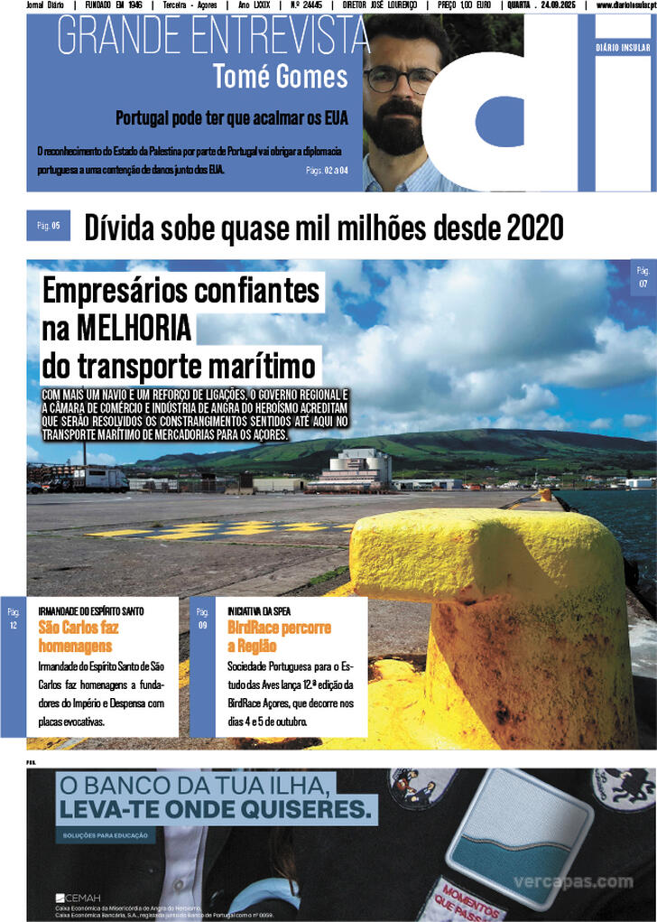 Capa Dirio Insular - 2025-09-24