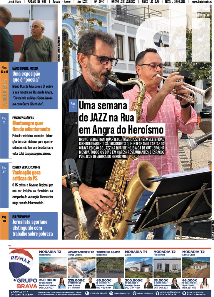 Capa Dirio Insular - 2025-09-26