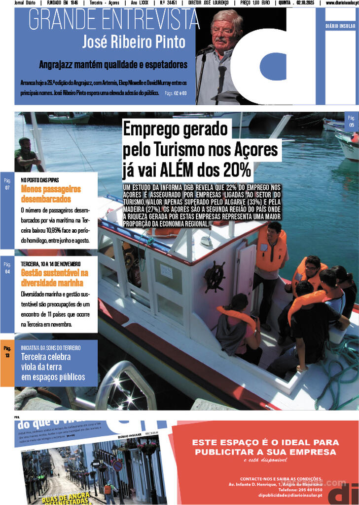Capa Dirio Insular - 2025-10-02