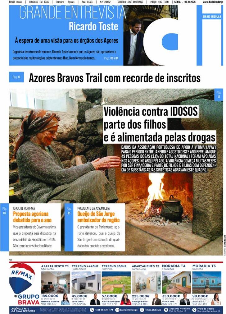 Capa Dirio Insular - 2025-10-03